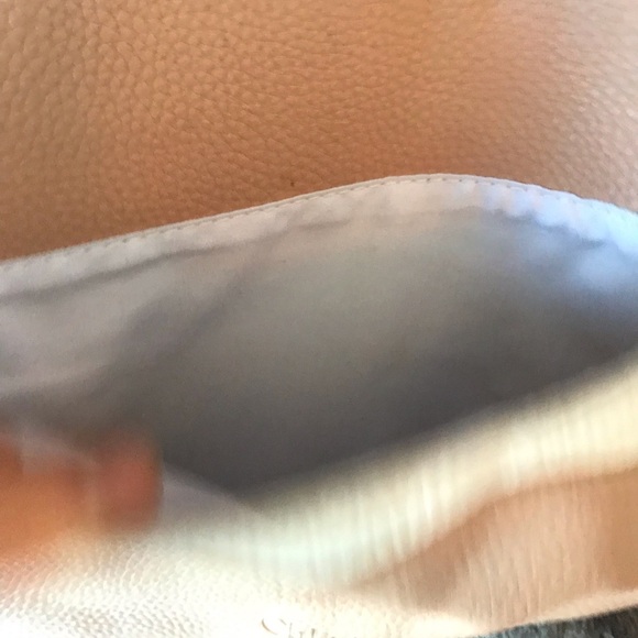 Chloe pouch zip up with outside pocket. Peach color with white. - Picture 3 of 5